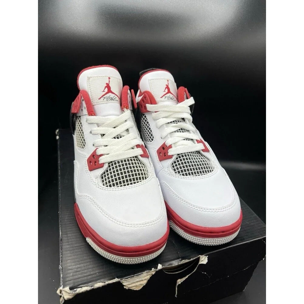Air Jordan 4 Retro 'Fire Red' 2012 GS Size 6Y / Wmn's 7.5 (408452-110) DS OG ALL
